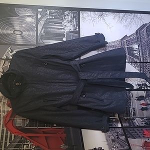 Calvin Klein Navy & Silver Print Stretch Water Resistant Jacket/Coat, M, NWOT